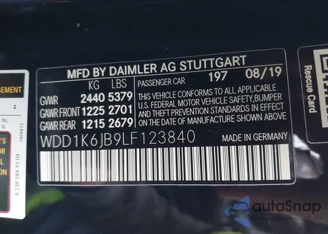 2020 Mercedes-Benz E 450 4Matic z USA, uszkodzony, nr VIN WDD1K6JB9LF123840